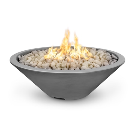 The Outdoor Plus 48 Round Cazo Fire Pit - GFRC Concrete - Natural Gray - Match Lit with Flame Sense - Natural Gas OPT-CZNL48FSML-NGY-NG